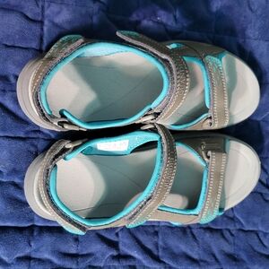 Gray and Blue Sandals